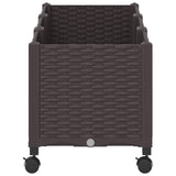 Garden Planter with Wheels Brown 120 x 40 x 44 cm PP 3423046