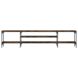 TV Cabinet Smoked Oak 201x35x45 cm Engineered Wood&Iron 831815