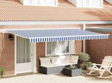Retractable Awning Blue 350 x 200 cm Fabric 3329621