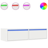 TV Cabinet with LED Lights White 100X35.5x25 cm 860238