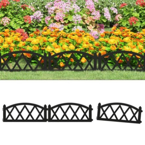 Lawn Edgings 17 pcs Black 10 m PP 318297