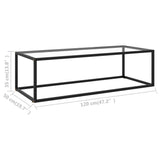 Coffee Table Black with Tempered Glass 120x60x35 cm 322883