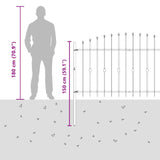 Spike Fence Asten Black 200 x 150 cm Powder-Coated Steel 42030087