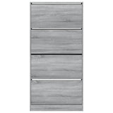 Shoe Cabinet with 4 Flip-Drawers Grey Sonoma 80x21x163.5 cm 3214369