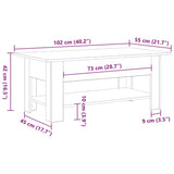 ZNTS Coffee Table in Black Oak, 102x55x42 cm, Made from Engineered Wood 862711