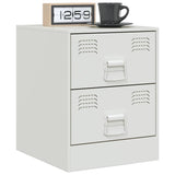 Bedside Cabinet White 34.5x39x44 cm Steel 841629