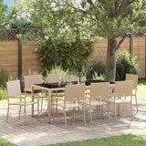 Garden Dining Set 9 pcs Beige Poly Rattan 3365401