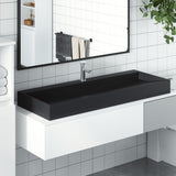 Wash Basin 120x46x11 cm Mineral Cast/Marble Cast Matt Black 155983