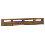 TV Cabinet with LED Lights Smoked Oak 270x35x40 cm 3152751