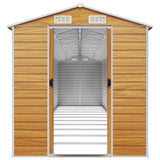 Garden Shed Light brown Galvanised Steel Large Garden Shed 3188285