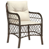 Garden Chairs with Cushions 2 pcs Brown Poly Rattan 365154