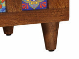 Highboard with Door Walnut 60 x 33.5 x 100 cm Solid Mango Wood 4018254