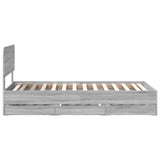 Bed Frame with Drawer Grey Sonoma 100 x 200 cm Engineered Wood 3412218
