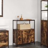 Bathroom Cabinet with Shelves Smoked Oak 76.5x35x95 cm 861919