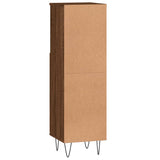 Bathroom Cabinet Brown Oak 30x30x100 cm Engineered Wood 831563