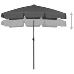 Beach Parasol Anthracite 180x120 cm 314721