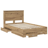Bed Frame with Drawer with Headboard Manual Engineered Wood 3410341