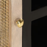 TV Cabinet Black 110x30x40 cm Solid Wood Mango and Iron 372002