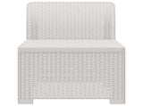 1-Seater Garden Sofa Rattan Look PP White 8011778