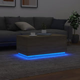 Coffee Table with LED Lights Sonoma Oak 90x50x40 cm 839877