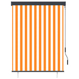 Outdoor Roller Blind 120x250 cm White and Orange 145963