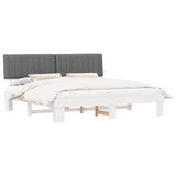 Bed Frame with Upholstered Headboard Light Grey 200 x 200 cm 3398098
