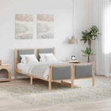 Bed Frame with Headboard Light Grey 120 x 200 cm Fabric 878329
