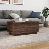 Coffee Table with LED Lights Brown Oak 90x50x40 cm 839881