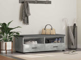 Hall Bench with Cushion Concrete Grey 100 x 38 x 46 cm 891467