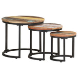 Side Tables 3 pcs Solid Reclaimed Wood 320688