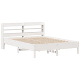 Bed Frame without Mattress White 135x190 cm Double Solid Wood Pine 3306904
