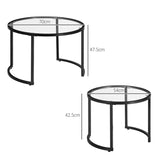 Two-Piece Nest of Glass-Top Coffee Tables T3398P344257