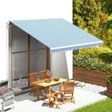 Replacement Fabric for Awning Blue and White 4x3.5 m 311918