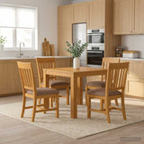 Dining Set 5 pcs Grey Solid Oak Wood 3430332