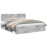 Bed Frame with Headboard Concerte 200 x 200 cm Solid Pine Wood 3412036