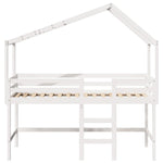 ZNTS Loft Bed with Ladder and Roof without Mattress White 90x190 cm Single 3282069