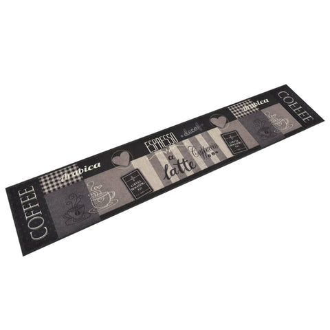 Kitchen Rug Washable Coffee Black 60x300 cm Velvet 136557