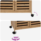 Kitchen Trolley with Wheels Natural 59.5 x 36 x 82 cm Bamboo 42028295