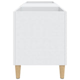 Record Cabinet White 121x38x48 cm Engineered Wood 831925
