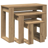 Nest of Tables 3 pcs Artisan Oak Engineered Wood 856679
