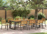 Garden Dining Set 9 pcs Black and Brown Poly Rattan 3365487