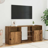 TV Cabinet with LED Lights Old Wood 120x30x50 cm Engineered Wood 856351