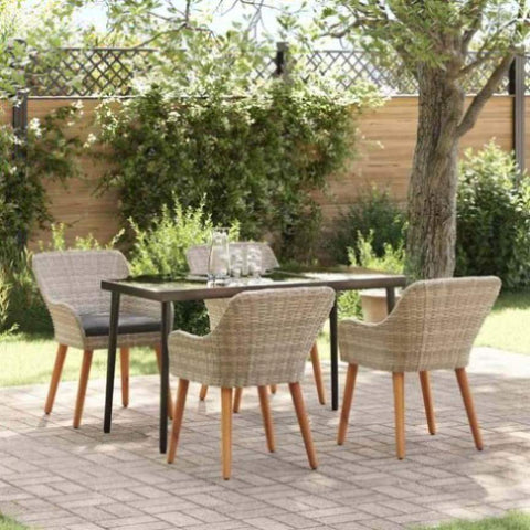 Dining Set Light grey Poly rattan 3261707