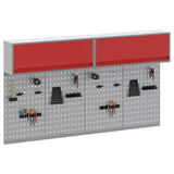 Tool Cabinet Set with Shelf 6 pcs Red Powder-Coated Steel 3321415