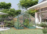 6x8 FT Polycarbonate Greenhouse with Base and Raised Bed, Walk-in Greenhouse with Aluminium Frame, T3398P317614