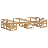 Outdoor Sofa Set 11 pcs White Solid Acacia Wood 3388313