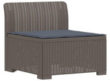 5-Seater Garden Sofa with Cushions Rattan Look PP Light Grey 3444049