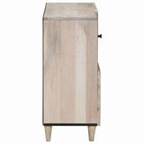 Sideboard Bleached White 80 x 33 x 75 cm Solid Mango Wood 4018143
