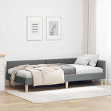 Corner Bed Frame with Headboard Dark Grey 90 x 200 cm Fabric 42016118