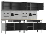 Work Bench Set 8 pcs Black and Grey 200 x 55 x 200 cm Steel 3321494
